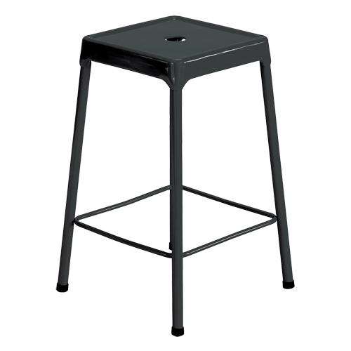 Tabouret en acier pour comptoir Safco, Stationnaire, Fixe, 25", Acier Si&egrave;ge, Noir Par Equipment