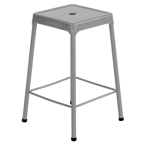 Tabouret en acier pour comptoir Safco, Stationnaire, Fixe, 25", Acier Si&egrave;ge, Gris Par Equipment