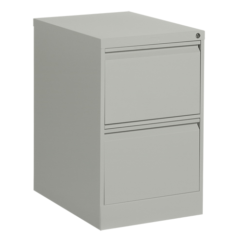 Vertical Filing Cabinet, Steel, 2 Drawers, 18-1/7" W x 25" D x 29" H, Grey Par Equipment