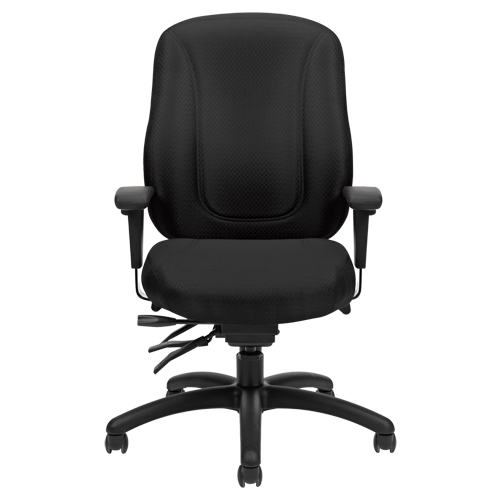 Chaise Overtime &agrave; dos &eacute;lev&eacute;, Tissu, Noir, Capacit&eacute; 300 lb Par Equipment