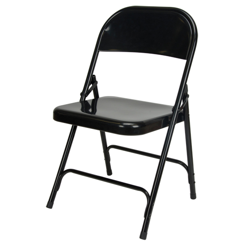 Chaise pliante, Acier, Noir, Capacit&eacute; 300 lb Par Equipment