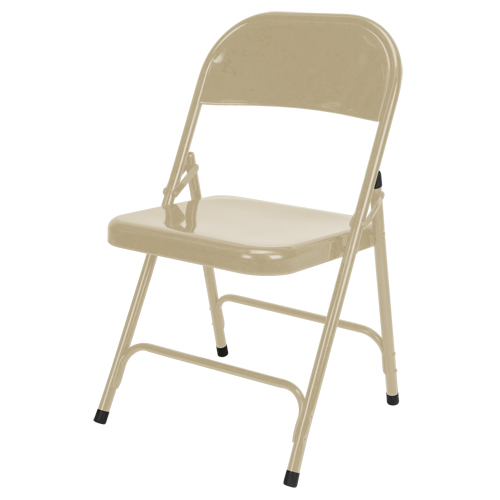 Folding Chair, Steel, Beige, 300 lbs. Weight Capacity Par Equipment