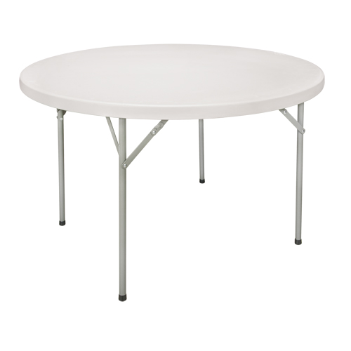 Table pliante, Ronde, 48" l x 48" la, Poly&eacute;thyl&egrave;ne, Blanc Par Equipment
