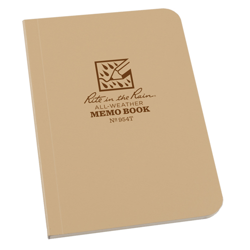 Memo Book, Soft Cover, Tan, 112 Pages, 3-1/2" W x 5" L Par Equipment