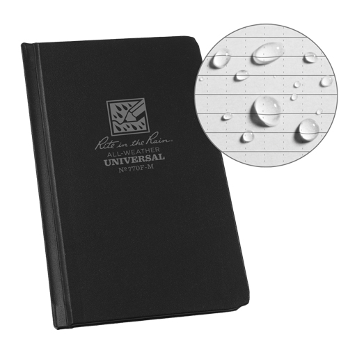 Pocket Bound Book, Hard Cover, Black, 160 Pages, 4-1/4" W x 6-3/4" L Par Equipment