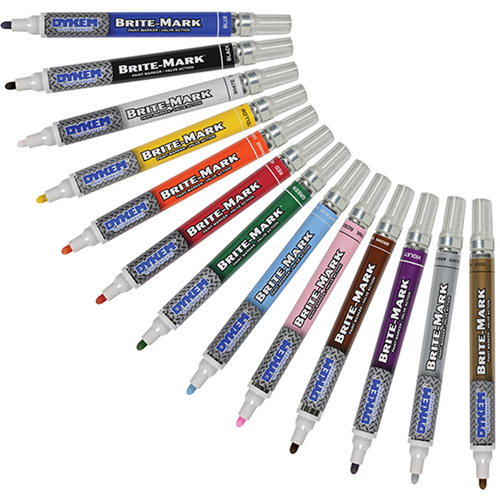 Marqueur &agrave; peinture moyen Brite-Mark, Liquide, Blanc Par Equipment
