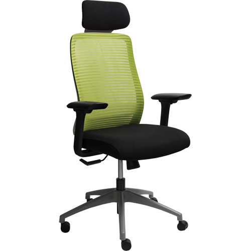 Chaise de bureau ajustable s&eacute;rie Era avec appui-t&ecirc;te, Tissu/Mailles, Vert, Capacit&eacute; 275 lb Par Equipment