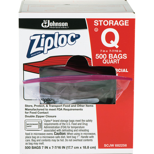 Sacs d'entreposage alimentaire &agrave; double fermeture &agrave; glissi&egrave;re de Ziploc Par Equipment