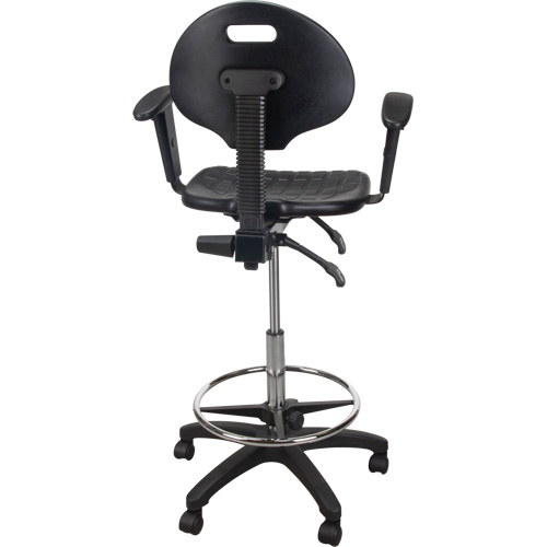 Tabouret ergonomique robuste avec accoudoirs r&eacute;glables et roulettes en nylon, Mobile, Ajustable Hauteur, Capacit&eacute; 250 lb Par Equipment