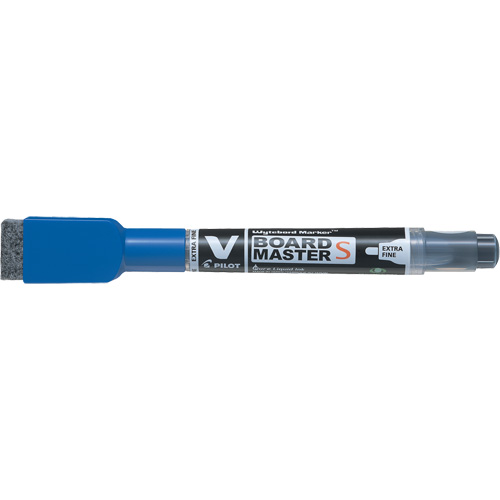 Marqueur effaçable &agrave; sec Vboard Master S avec efface, Bleu, Pointe Fin Par Equipment