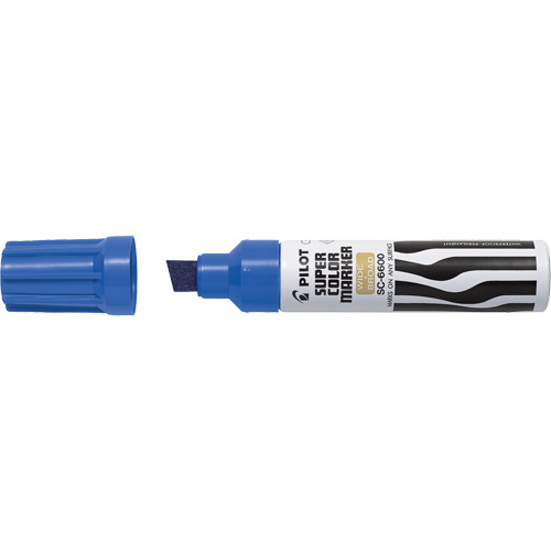 Super Colour Jumbo Permanent Marker, Chisel, Blue Par Equipment