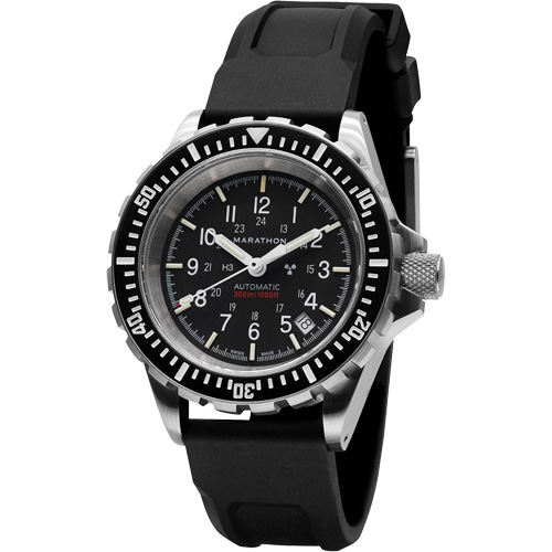 Large Diver's Automatic Watch, Digital, Battery Operated, 41 mm, Black Par Equipment