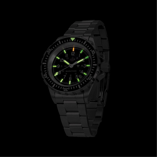 Grey Maple Large Diver's Automatic Watch with Stainless Steel Bracelet, Digital, Battery Operated, 41 mm, Silver Par Equipment