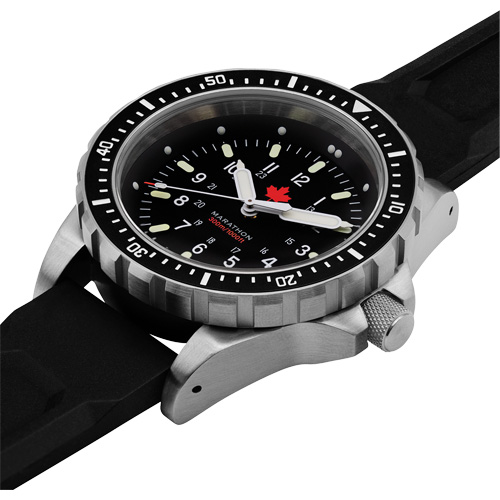 Red Maple Jumbo Diver's Quartz Watch, Digital, Battery Operated, 46 mm, Black Par Equipment