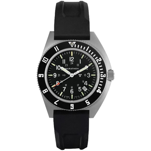 Steel Navigator with Date on Black 3-Piece Rubber Strap Kit, Digital, Battery Operated, 41 mm, Black Par Equipment