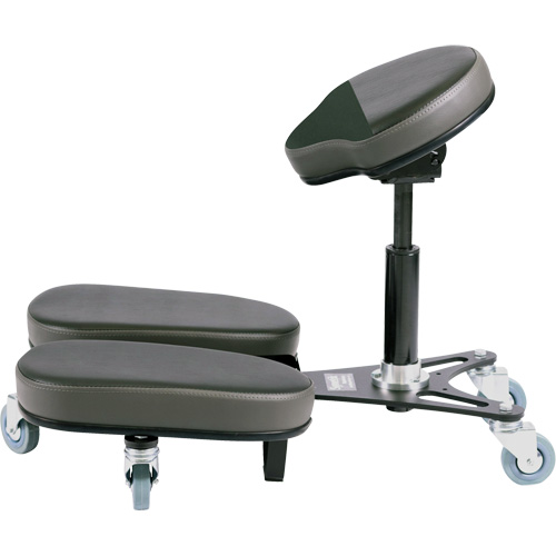 STAG4 Adjustable Kneeling Chair, Vinyl, Black/Grey Par Equipment