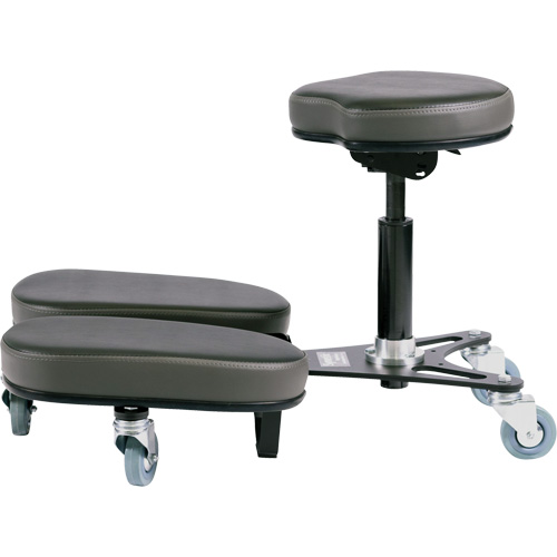 STAG4 Adjustable Kneeling Chair, Vinyl, Black/Grey Par Equipment