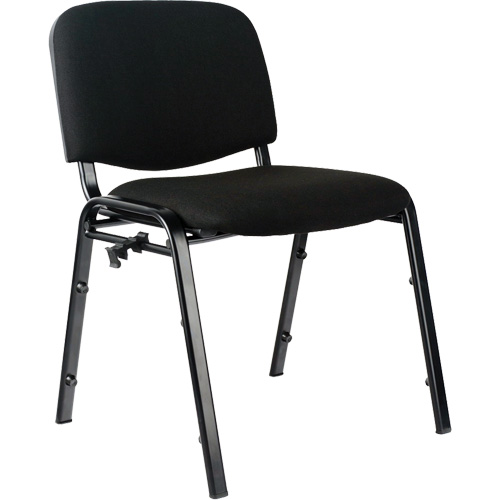 Chaises empilables, Tissu, Hauteur 32", Capacit&eacute; 250 lb, Noir Par Equipment