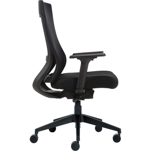 Chaise &agrave; dossier moyen avec m&eacute;canisme &agrave; basculement synchronis&eacute; &agrave; d&eacute;tection de poids , Mailles, Noir Par Equipment