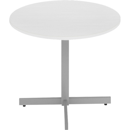 Newland Height-Adjustable Round Table, 36" L x 36" W x 29" H, 1" Top, Laminate/Polypropylene, White Par Equipment