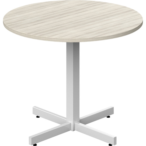 Newland Height-Adjustable Round Table, 36" L x 36" W x 29" H, 1" Top, Laminate, Tan Par Equipment