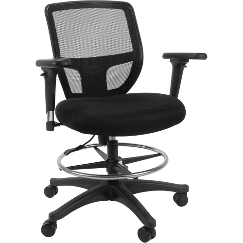 Tabouret de travail en maille, Mobile, Ajustable Hauteur, Capacit&eacute; 450 lb Par Equipment