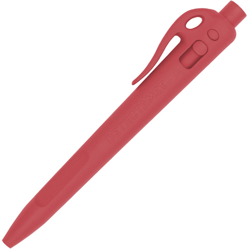 Stylo &agrave; bille d&eacute;tectable avec agrafe, Rouge, 1 mm, R&eacute;tractable Par Equipment