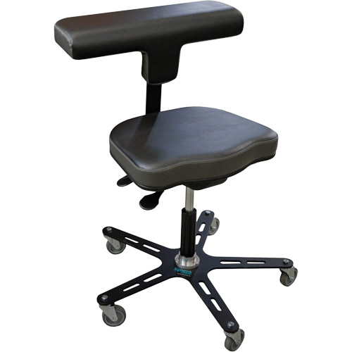 VEGA-T Ergonomic Industrial Chair, Mobile, Adjustable, Vinyl Seat, Black Par Equipment