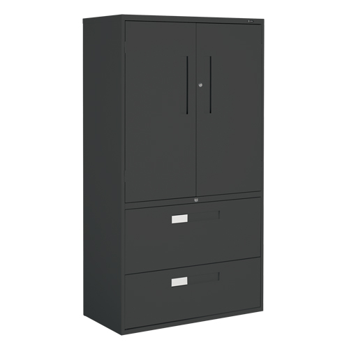 Multi-Stor Cabinet, Steel, 3 Shelves, 65-1/4" H x 36" W x 18" D, Black Par Equipment