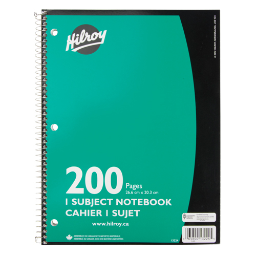 1 Subject Spiral Notebook Par Equipment