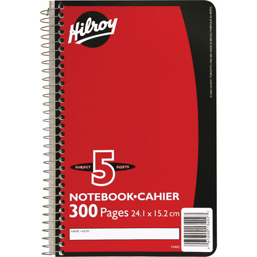 Carnet &agrave; spirale 5 sujets Par Equipment
