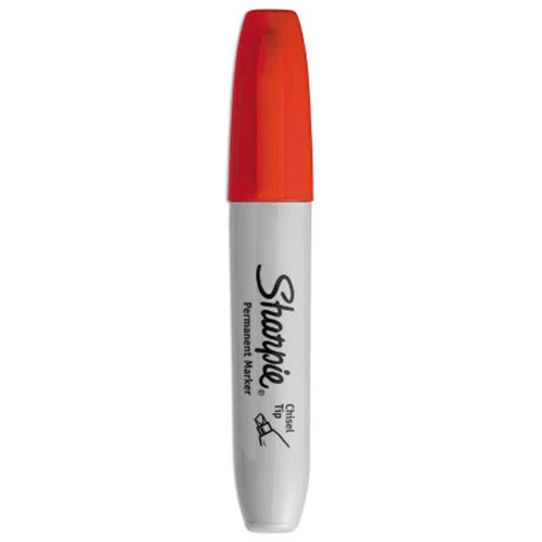 Permanent Marker, Red, Chisel Tip Par Equipment