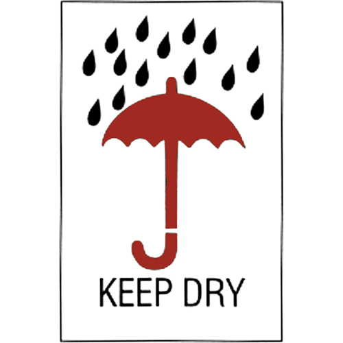 &eacute;tiquettes pour traitement sp&eacute;cial Keep Dry, 6" lo x 4" la, Rouge/blanc Par Equipment