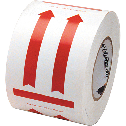 This Side Up Pictogram Special Handling Labels, 6" L x 4" W, Red on White Par Equipment