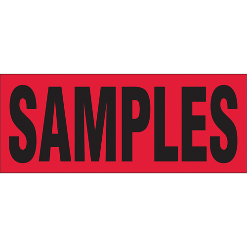 &eacute;tiquettes pour traitement sp&eacute;cial Samples, 5" lo x 2" la, Noir/rouge Par Equipment