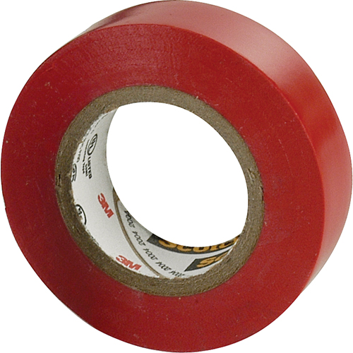 Rubans en vinyle pour codage en couleurs 35 Scotch, 12,7 mm (1/2") x 6,1 m (20'), Rouge, 7 mils Par Equipment