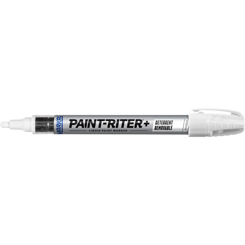 Paint-Riter&reg;+ Detergent Removable Paint Marker, Liquid, White Par Equipment