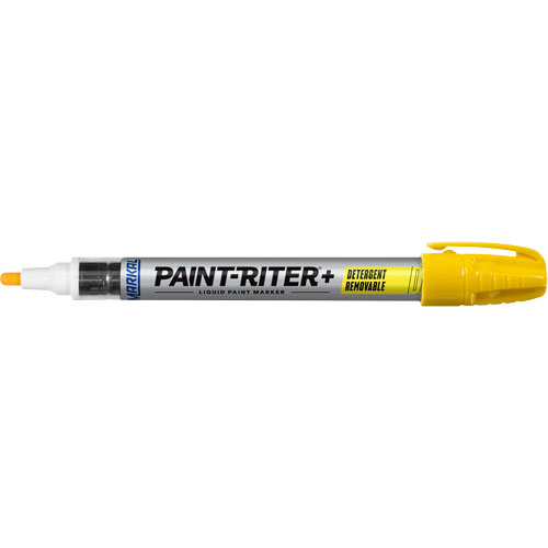 Paint-Riter&reg;+ Detergent Removable Paint Marker, Liquid, Yellow Par Equipment