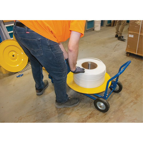 Strapping Dispenser, Polyester/Steel/Polypropylene Straps, 16"/8" Core Dia., 3"/8"/6" Roll Width Par Equipment
