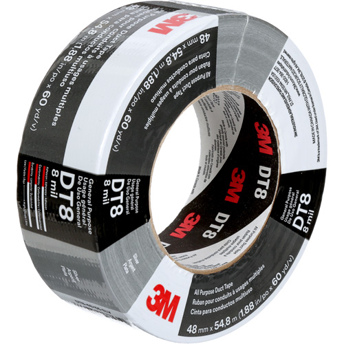 DT8 All-Purpose Duct Tape, 8 mils, Silver, 48 mm (2") x 55 m (180') Par Equipment