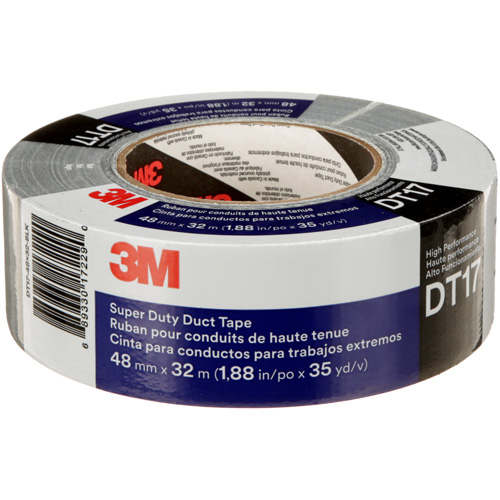 DT17 Super-Duty Duct Tape, 17 mils, Black, 48 mm (2") x 32 m (105') Par Equipment