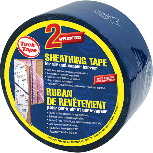 Contractors Sheathing Tape, 60 mm (2-3/8") x 55 m (180.4'), Blue Par Equipment
