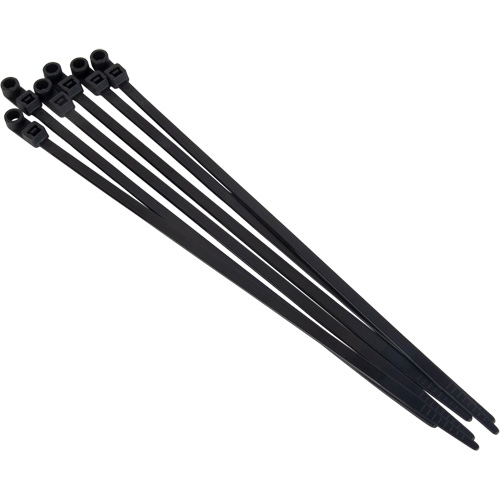 Attache-c&acirc;ble &agrave; visser, Longueur 8", R&eacute;sistance &agrave; la traction 50 lb, Noir Par Equipment