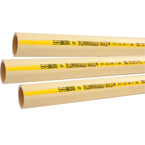 Flowguard Gold&reg; Hot & Cold Water Pipe, CPVC, 20' L x 1" Dia. Par Equipment