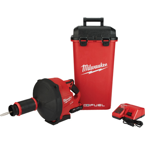 M18 Fuel Drain Snake with Cable Drive & 5/16” Cable, Electric, 1/4" x 50'/3/8" x 35' Par Equipment