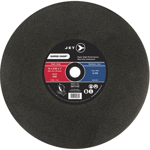 Super Chop&reg; Cut-Off Wheel, 14" x 3/32", 1" Arbor, Type 1/F41, Aluminum Oxide, 4400 RPM Par Equipment
