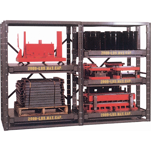 E-Z Glide Shelving, Steel, Roll Out, 2000 lbs. Capacity, 48" W x 62.5" H x 36" D Par Equipment