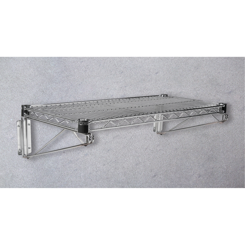 Support mural direct pour &eacute;tag&egrave;re en treillis chromat&eacute;, Simple Support, 200 lb Capacit&eacute;, 14" p Par Equipment