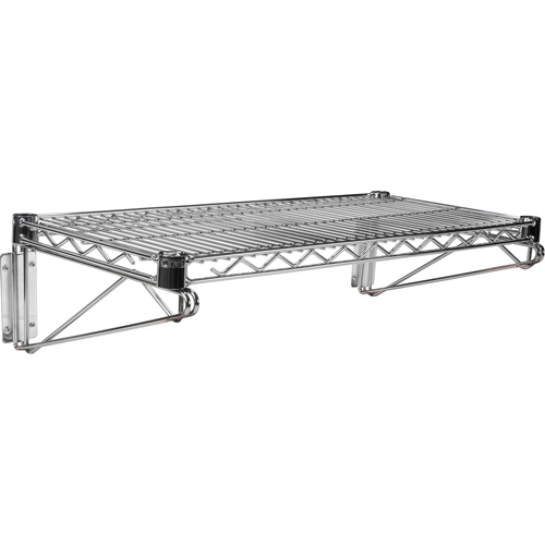 Support mural direct pour &eacute;tag&egrave;re en treillis chromat&eacute;, Simple Support, 200 lb Capacit&eacute;, 14" p Par Equipment