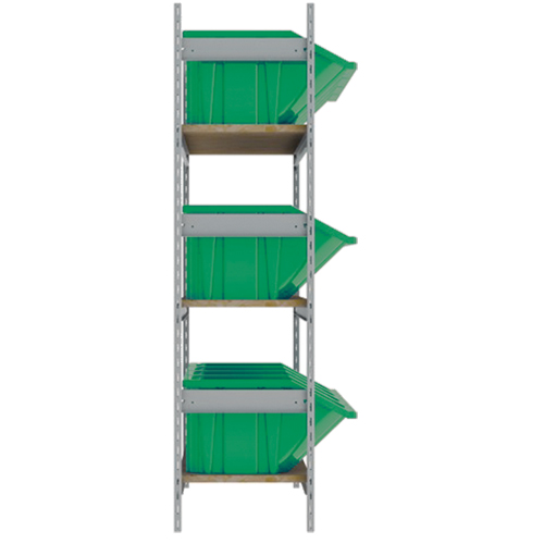 &eacute;tag&egrave;res larges avec bacs g&eacute;ants en plastique, Acier, Sans boulons, Capacit&eacute; 800 lb, 66" la x 60" h x 18" p Par Equipment